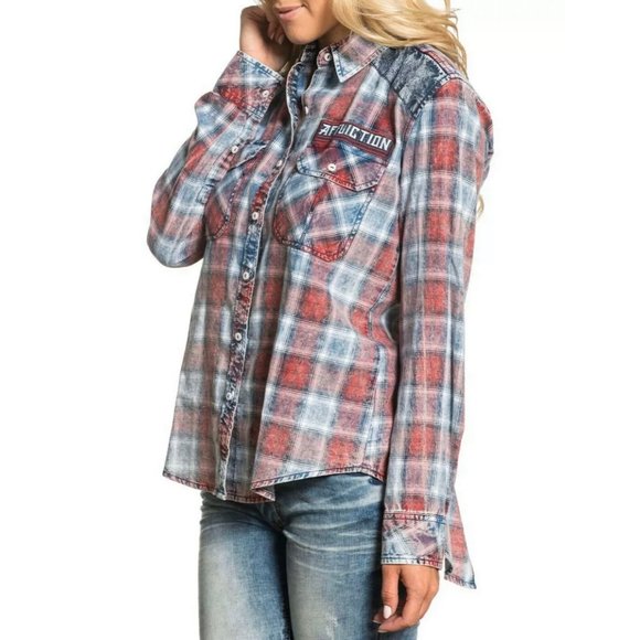 Affliction Womens L/S Button Down Shirt KNOXVILLE - Picture 2 of 11